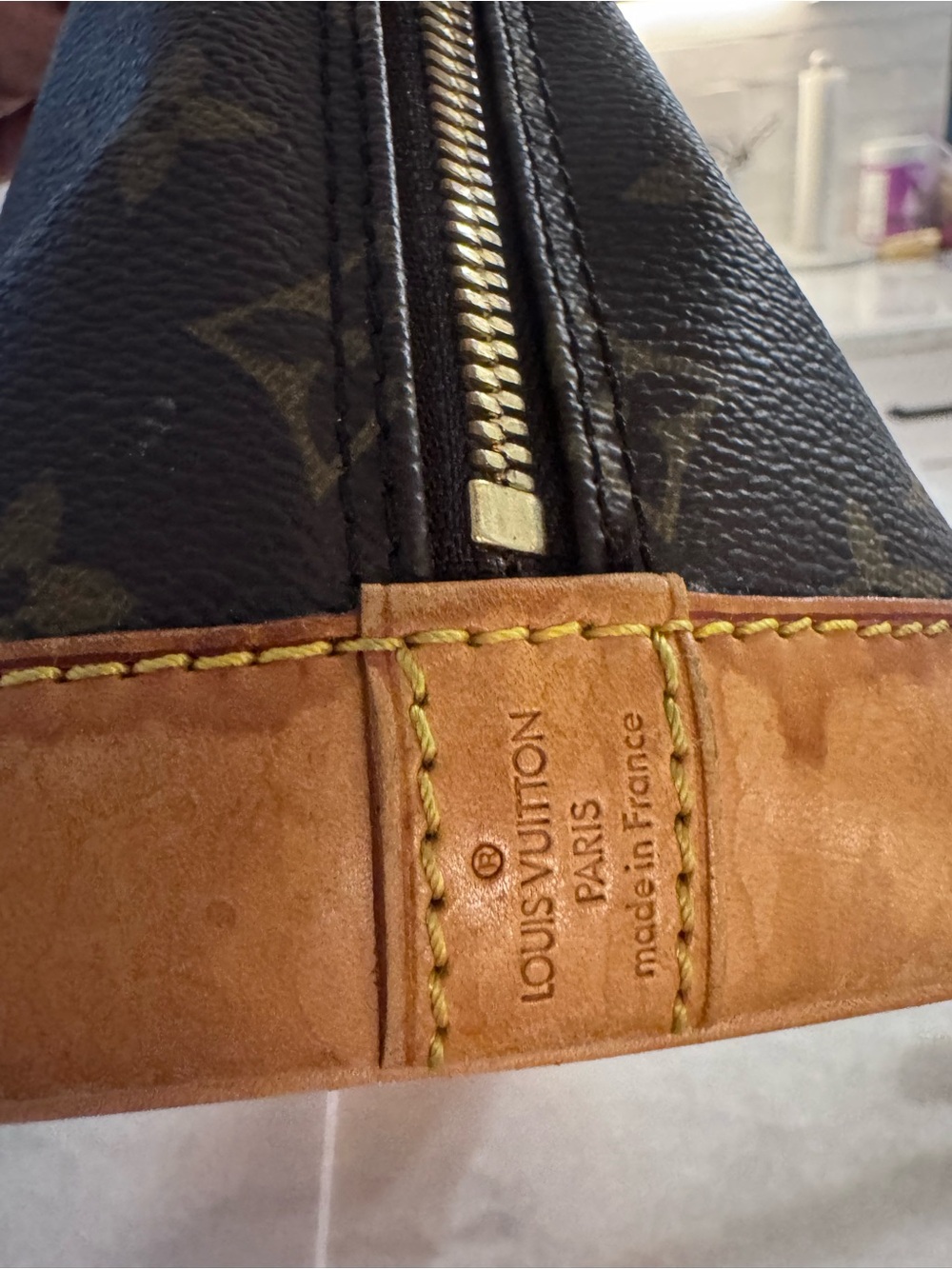 Authentic Louis Vuitton Brown Monogram Canvas Alma PM with Tan Trim - Picture 4 of 15